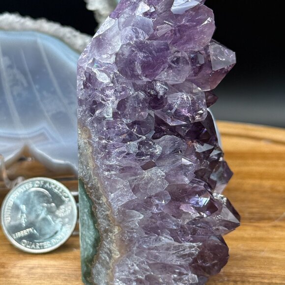 Amethyst Cluster Mini Cut Base Tower Deep Purple Shards Rainbow - Picture 7 of 9